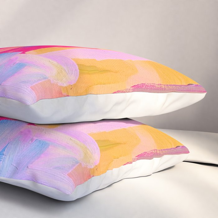 Summer Pink Pastel Abstract  Pillow Sham Gallery Image 3