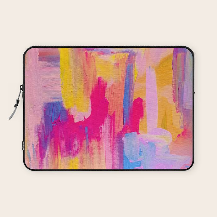 Summer Pink Pastel Abstract  Laptop Sleeve Gallery Image 1