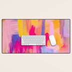 Summer Pink Pastel Abstract  Desk Mat Gallery Image 1