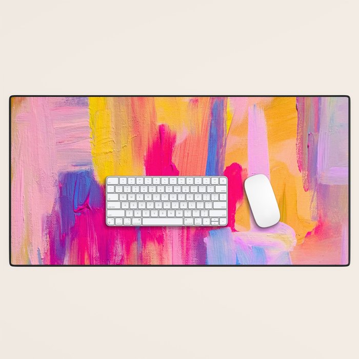 Summer Pink Pastel Abstract  Desk Mat Gallery Image 1