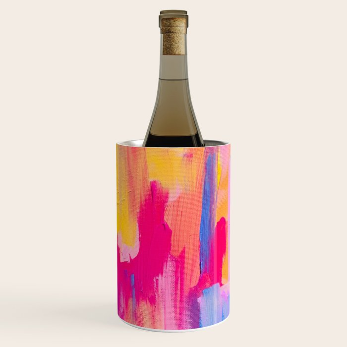 Summer Pink Pastel Abstract  Wine Chiller Gallery Image 1