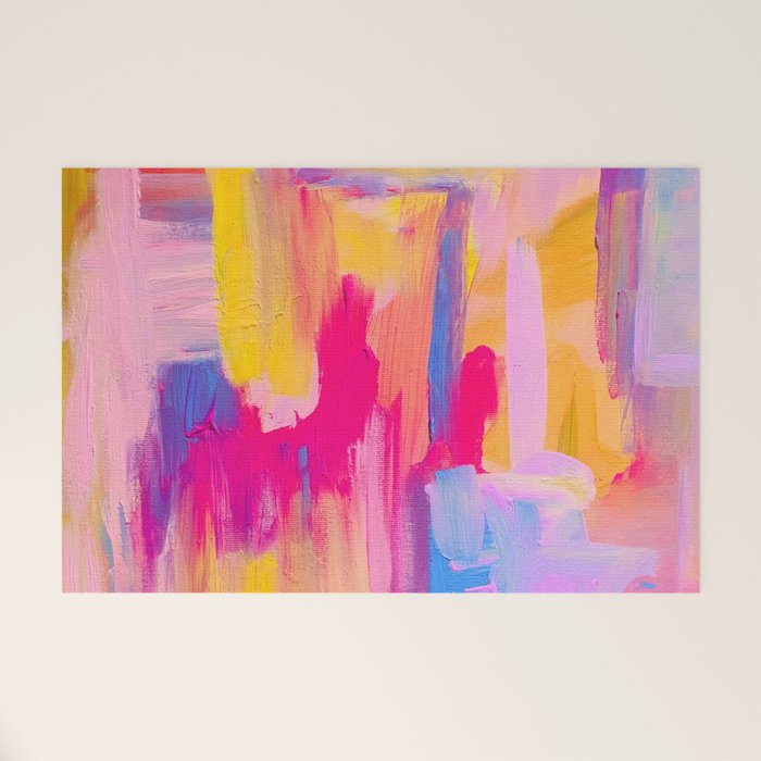 Summer Pink Pastel Abstract  Welcome Mat Gallery Image 1