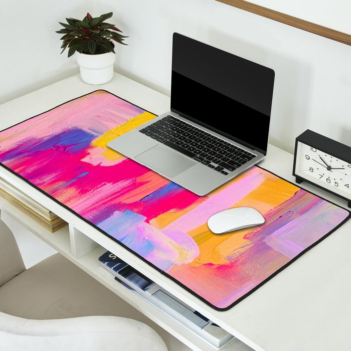Summer Pink Pastel Abstract  Desk Mat Gallery Image 2
