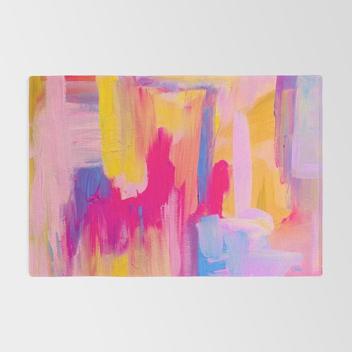Summer Pink Pastel Abstract  Rug Gallery Image 2