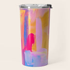 Summer Pink Pastel Abstract  Travel Mug Gallery Image 2