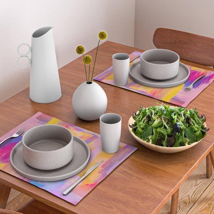 Summer Pink Pastel Abstract  Placemat Gallery Image 2