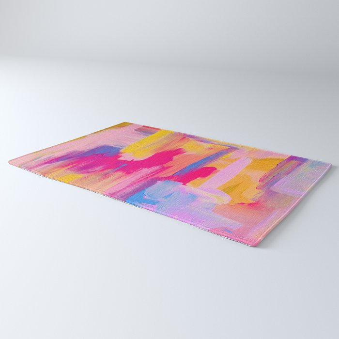 Summer Pink Pastel Abstract  Rug Gallery Image 3