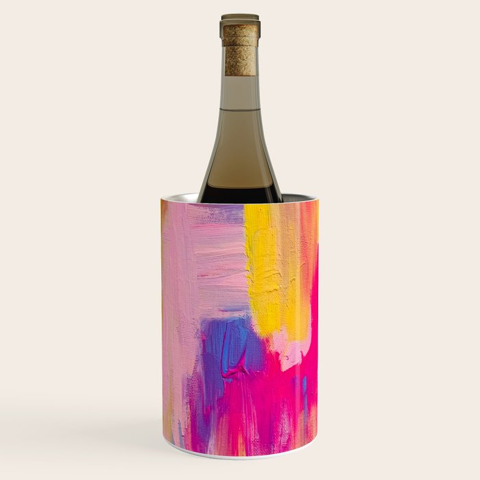Summer Pink Pastel Abstract  Wine Chiller Gallery Image 2