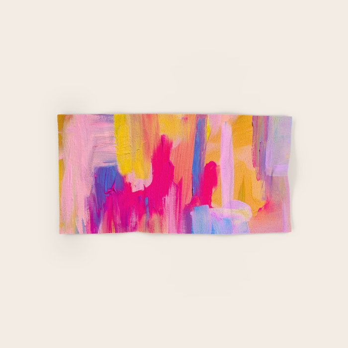 Summer Pink Pastel Abstract  Bath Towel Gallery Image 1