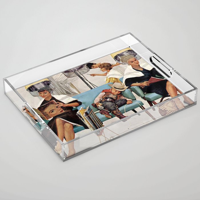 Retro Beauty Salon Acrylic Tray Gallery Image 1