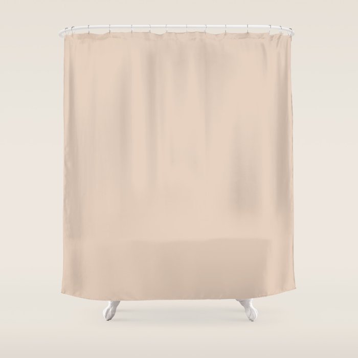 Pale Neutral Blush Buff Cream Solid Shower Curtain Gallery Image 1