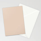 Pale Neutral Blush Buff Cream Solid Stationery Card Gallery Image 2
