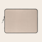 Pale Neutral Blush Buff Cream Solid Laptop Sleeve Gallery Image 1