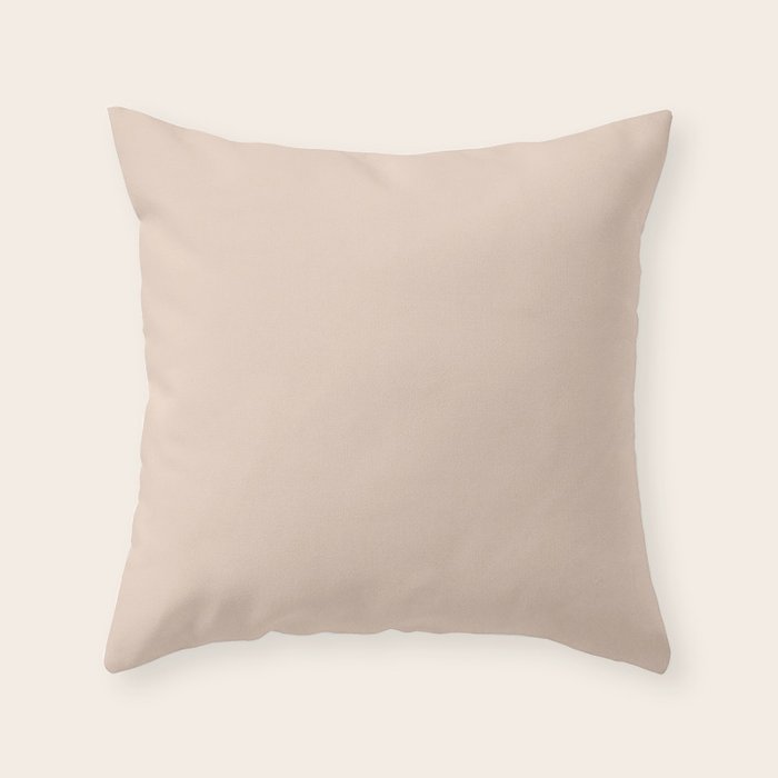 Pale Neutral Blush Buff Cream Solid Throw Pillow Gallery Image 6