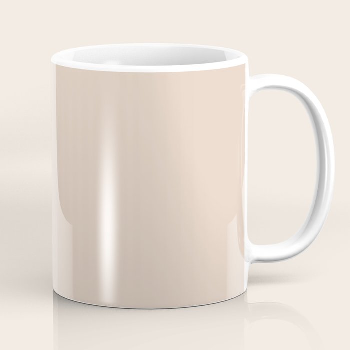 Pale Neutral Blush Buff Cream Solid Coffee Mug Gallery Image 1