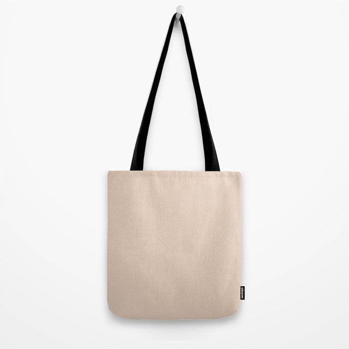 Pale Neutral Blush Buff Cream Solid Tote Bag Gallery Image 2