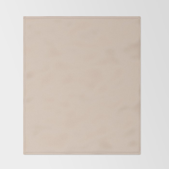 Pale Neutral Blush Buff Cream Solid Throw Blanket Gallery Image 2