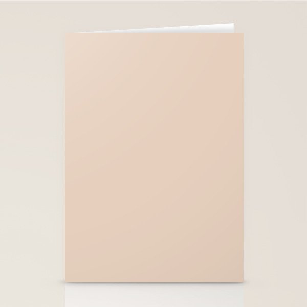 Pale Neutral Blush Buff Cream Solid Stationery Card Gallery Image 2