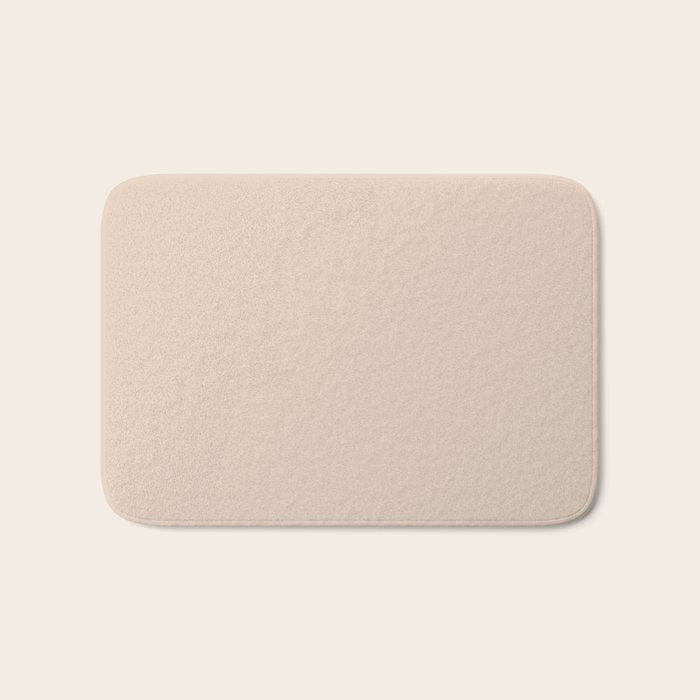 Pale Neutral Blush Buff Cream Solid Bath Mat Gallery Image 1
