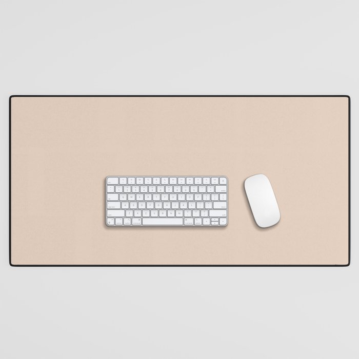 Pale Neutral Blush Buff Cream Solid Desk Mat Gallery Image 1