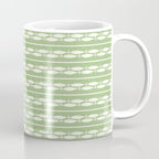 Little Fish Stripes Light Sage Green and Cream Coastal Pattern Coffee Mug Gallery Image 1