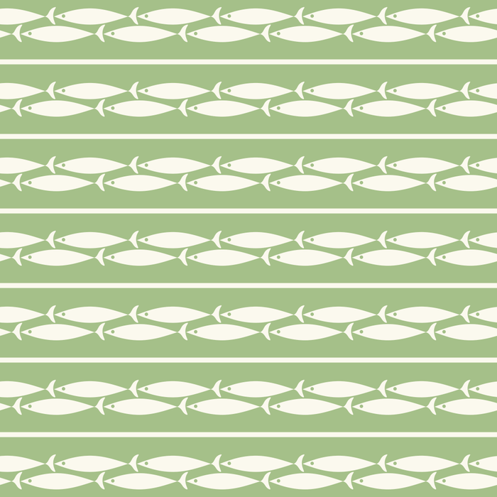 Little Fish Stripes Light Sage Green and Cream Coastal Pattern Coffee Mug Gallery Image 2