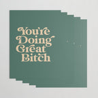 YOUâRE DOING GREAT BITCH vintage green cream Wrapping Paper Gallery Image 3