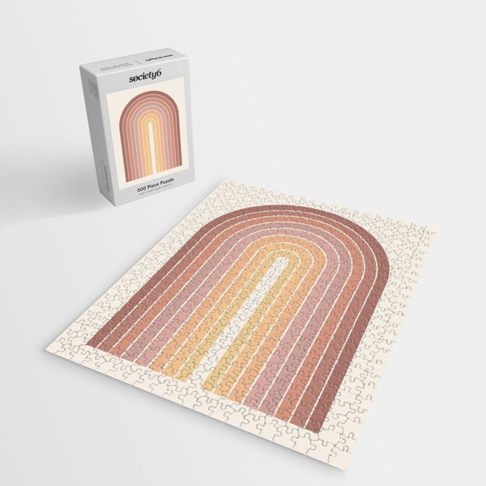 Gradient Arch VII Earthy Pastel Mid Century Modern Rainbow Jigsaw Puzzle Gallery Image 2