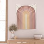 Gradient Arch VII Earthy Pastel Mid Century Modern Rainbow Wall Tapestry Gallery Image 2