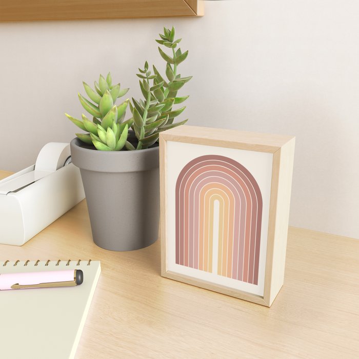 Gradient Arch VII Earthy Pastel Mid Century Modern Rainbow Mini Art Print Gallery Image 2