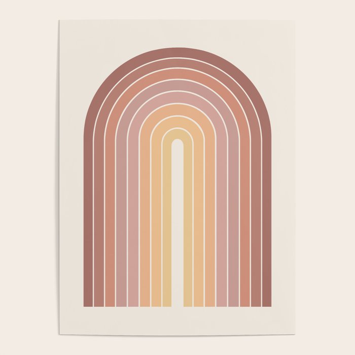 Gradient Arch VII Earthy Pastel Mid Century Modern Rainbow Poster Gallery Image 4