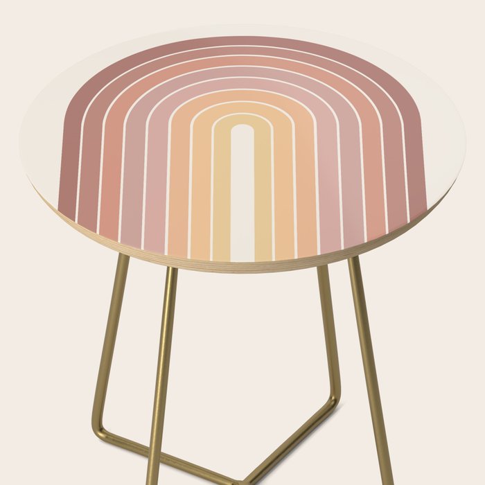 Gradient Arch VII Earthy Pastel Mid Century Modern Rainbow Side Table Gallery Image 2
