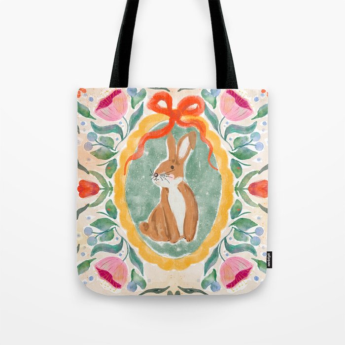 Enchanting Victorian Bunny Illustration Tote Bag Gallery Image 1