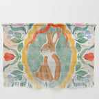 Enchanting Victorian Bunny Illustration Wall Hanging Gallery Image 1