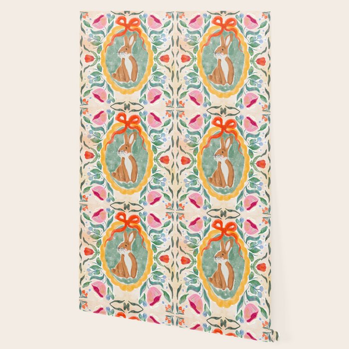 Enchanting Victorian Bunny Illustration Wallpaper Gallery Image 2