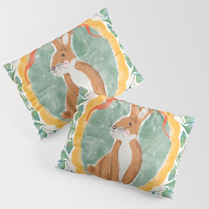Enchanting Victorian Bunny Illustration Pillow Sham Gallery Image 3