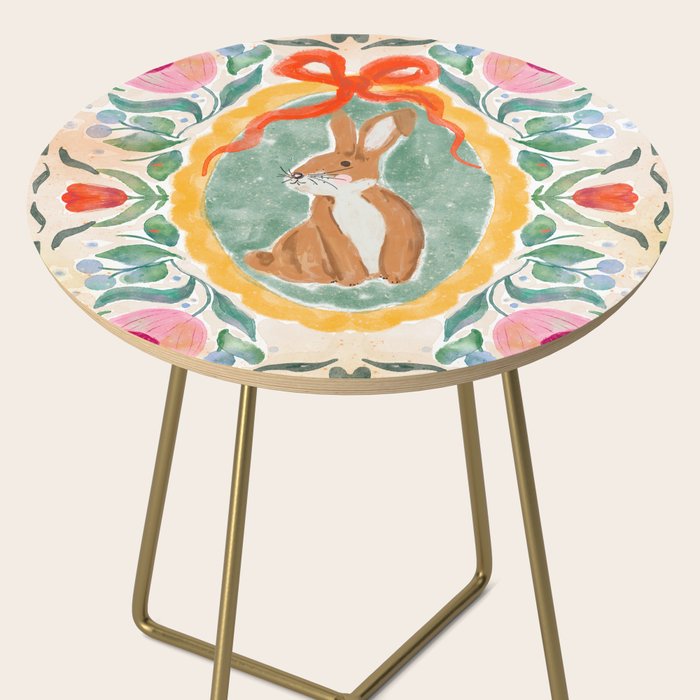 Enchanting Victorian Bunny Illustration Side Table Gallery Image 2