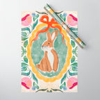 Enchanting Victorian Bunny Illustration Wrapping Paper Gallery Image 1