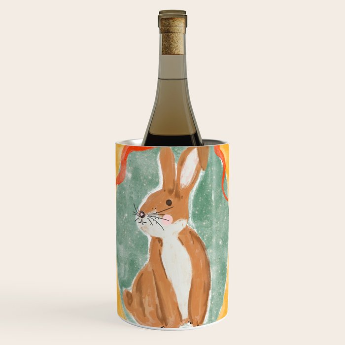 Enchanting Victorian Bunny Illustration Wine Chiller Gallery Image 1