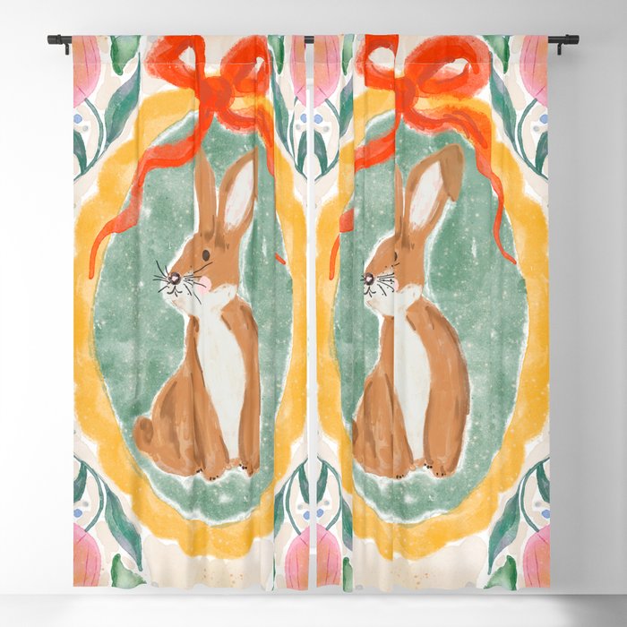 Enchanting Victorian Bunny Illustration Window Curtain Gallery Image 1