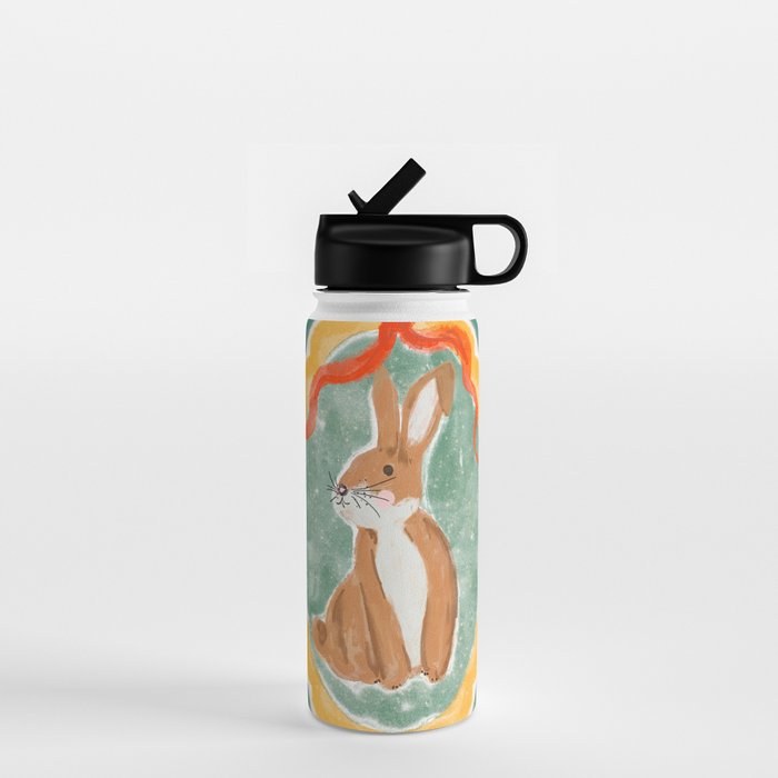 Enchanting Victorian Bunny Illustration Water Bottle Gallery Image 1