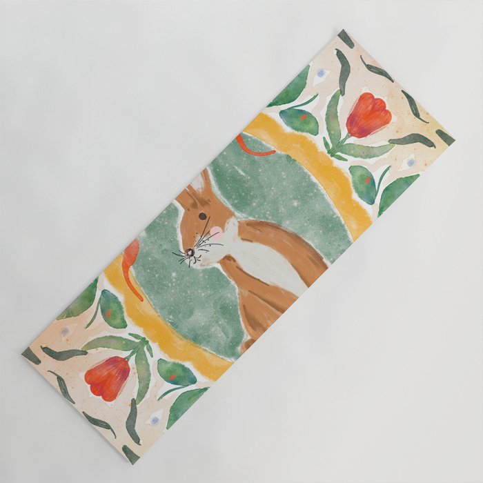 Enchanting Victorian Bunny Illustration Yoga Mat Gallery Image 1