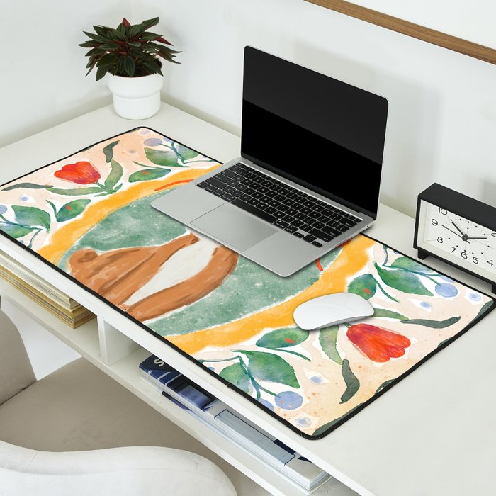 Enchanting Victorian Bunny Illustration Desk Mat Gallery Image 2