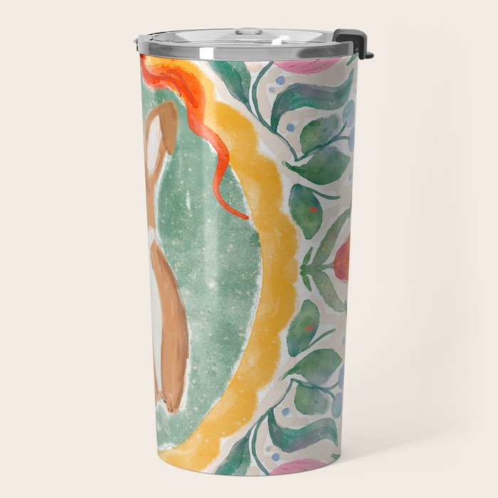 Enchanting Victorian Bunny Illustration Travel Mug Gallery Image 2