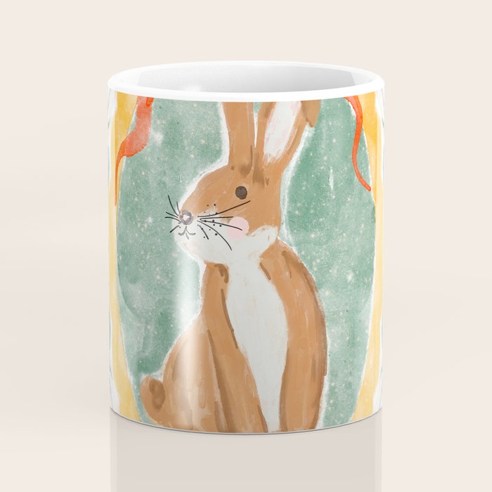 Enchanting Victorian Bunny Illustration Coffee Mug Gallery Image 4