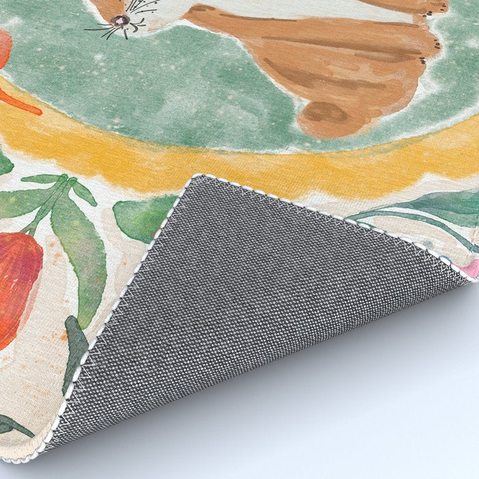 Enchanting Victorian Bunny Illustration Rug Gallery Image 4