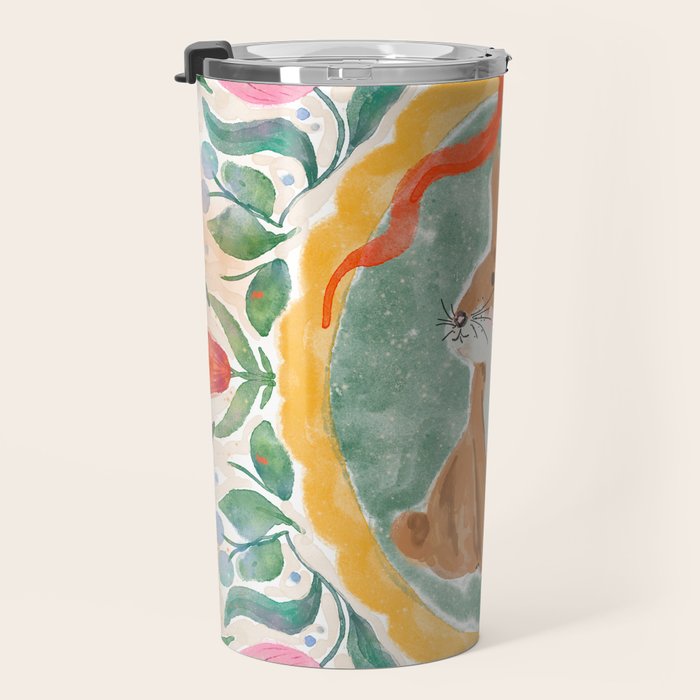 Enchanting Victorian Bunny Illustration Travel Mug Gallery Image 3