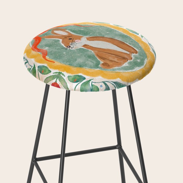 Enchanting Victorian Bunny Illustration Stool Gallery Image 2