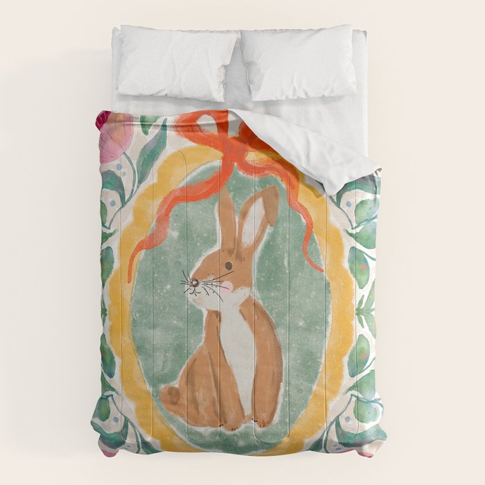 Enchanting Victorian Bunny Illustration Comforter Gallery Image 6