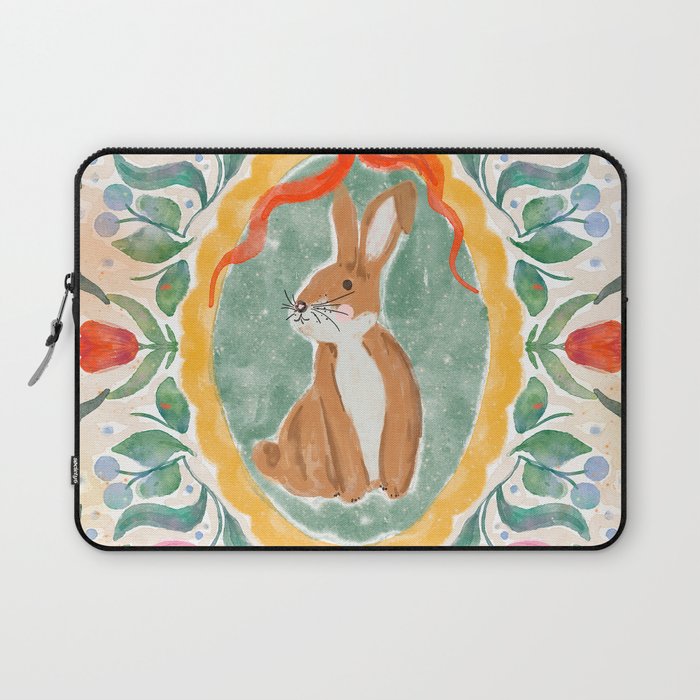 Enchanting Victorian Bunny Illustration Laptop Sleeve Gallery Image 1